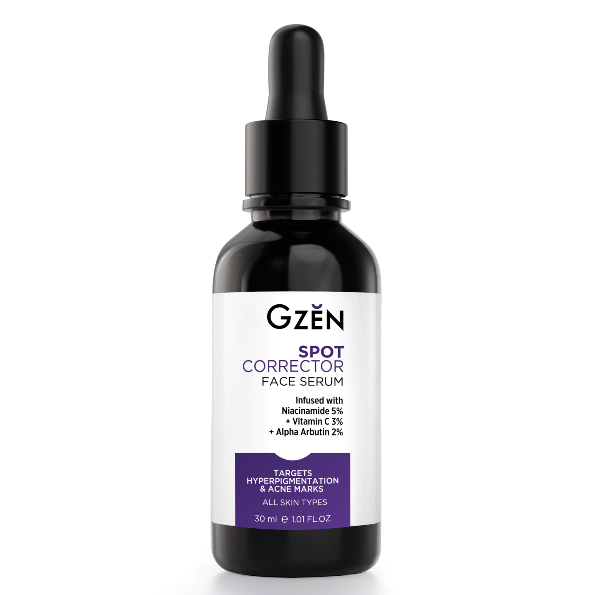 GZEN Spot Corrector Face Serum 30ml with Niacinamide, Vitamin C and Alpha Arbutin for dark spots and acne marks
