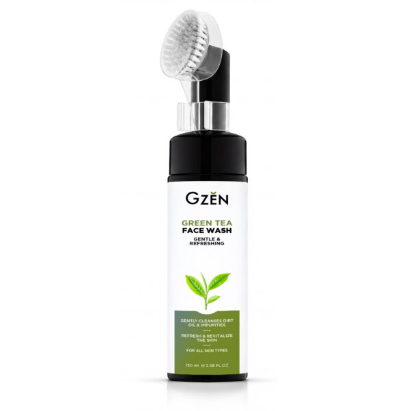 Gzen Green Tea Face Wash with Brush, 150 ml