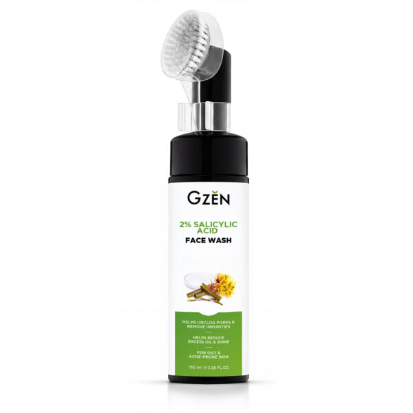 Gzen 2% Salicylic Acid Face Wash with Brush, 150 ml